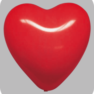 Hartballon no. 5 kristal kersenrood