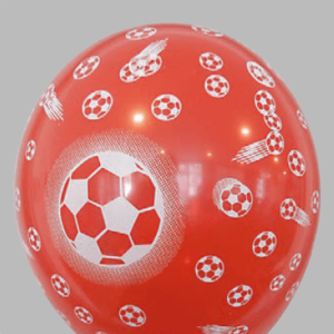 Ballon no. 12 assorti kleuren met voetballen