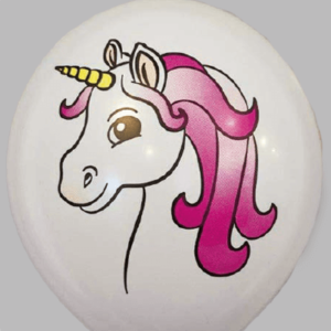 Ballon no. 12 diverse kleuren met unicorn