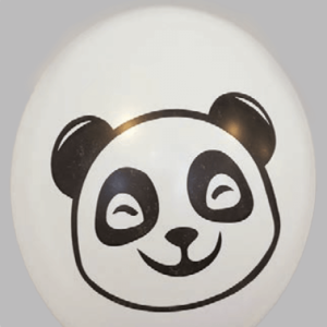 Ballon no. 12 wit met panda