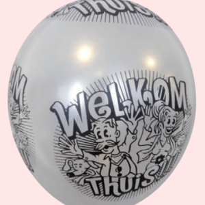 Ballon no. 14 parel wit met Welkom Thuis