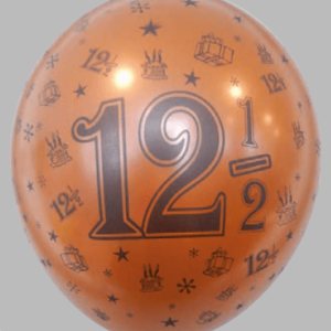 Ballon no. 14 metallic koper met cijfer 12½
