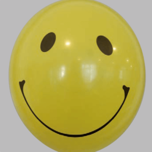 Ballon no. 12 geel met smiley