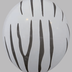 Ballon no. 12 wit met zebra-motief