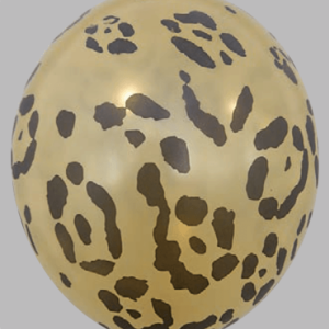 Ballon no. 12 metallic goud met luipaard-motief