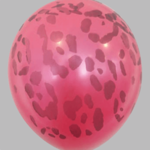 Ballon no. 12 metallic fuchsia met luipaard-motief