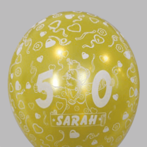 Ballon no. 14 metallic + parel assorti kleuren met Sarah