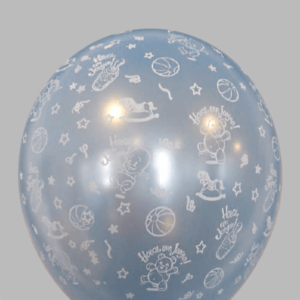 Ballon no. 14 parel lichtblauw met Hoera een jongen