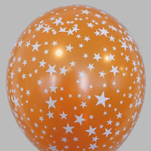 Ballon no. 14 metallic assorti kleuren met sterren