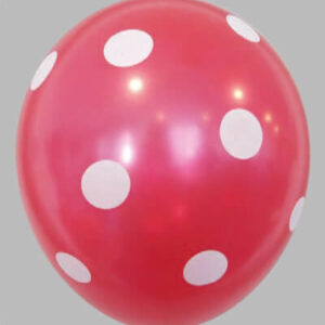 Ballon no. 14 metallic assorti kleuren met stippen/dots