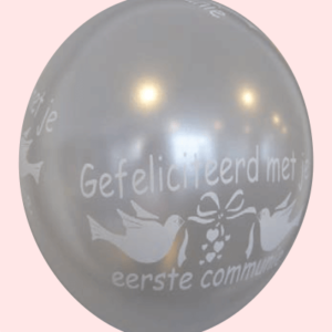 Ballon no. 14 parel wit met Communie