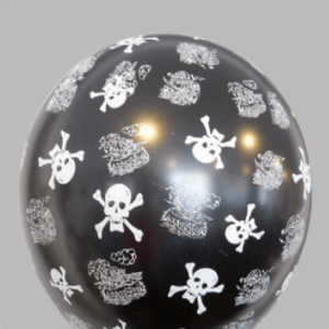 Ballon no. 14 metallic zwart met Piraat