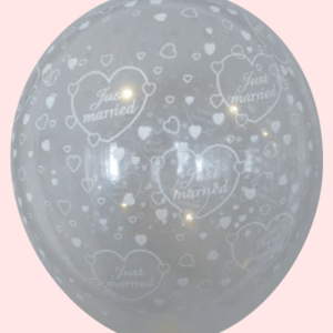 Ballon no. 12 transparant met Just Married