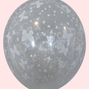 Ballon no. 12 transparant met met vlinders