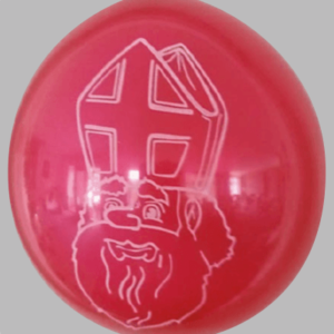 Ballon no. 12 pastel/deco assorti met Sint, Piet en kadootje