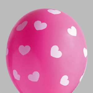 Ballon no. 12 diverse kleuren met harten