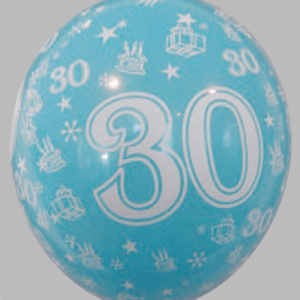 Ballon no. 12 pastel/deco assorti met cijfer 1