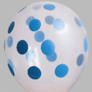 Ballon no. 16 kristal transparant DC met stippen/dots violet