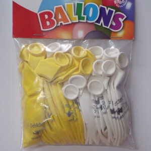 COMMUNIEBALLONS - wit en geel