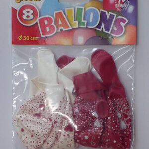 DECORBALLONS rondom bedrukt met harten