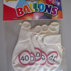 CIJFERBALLONS 40 met verkeersbord