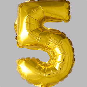 FOLIEBALLON No.5 Goud 16 inch