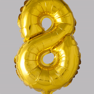 FOLIEBALLON No.8 Goud 16 inch