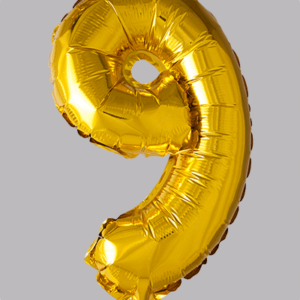 FOLIEBALLON No.9 Goud 16 inch
