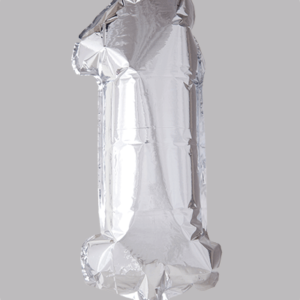 FOLIEBALLON No.1 Zilver 16 inch