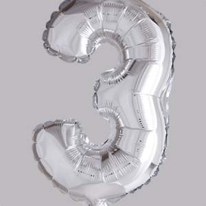 FOLIEBALLON No.3 Zilver 16 inch
