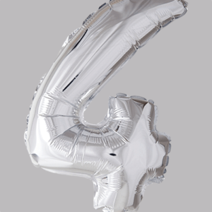 FOLIEBALLON No.4 Zilver 16 inch