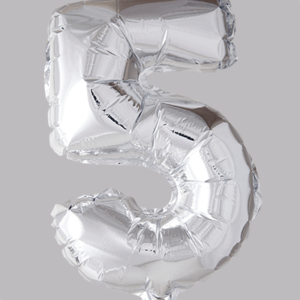FOLIEBALLON No.5 Zilver 16 inch