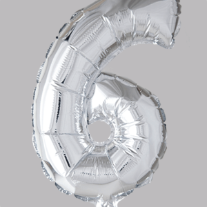 FOLIEBALLON No.6 Zilver 16 inch