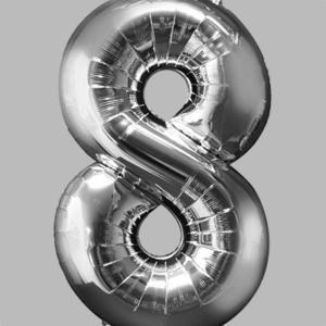 FOLIEBALLON Zilver 34 inch No. 8