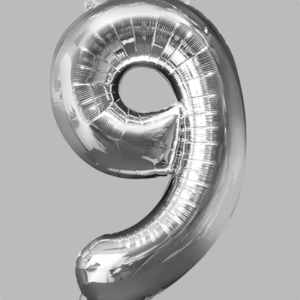 FOLIEBALLON Zilver 34 inch No. 9